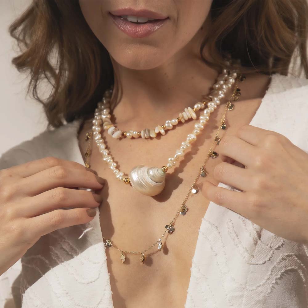 Colar Cascalho Pérola