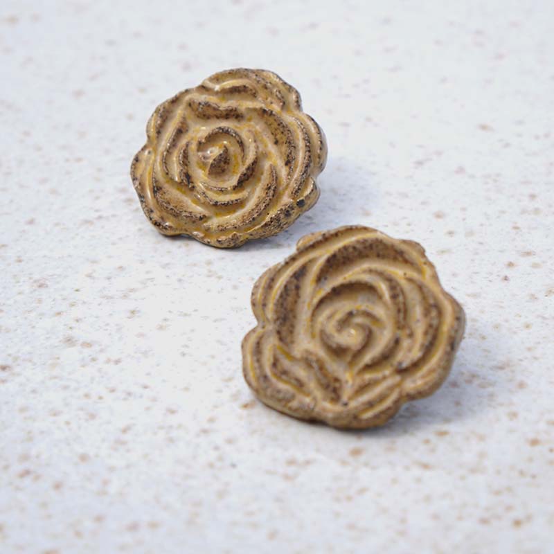 Brinco Rosa - Cerâmica