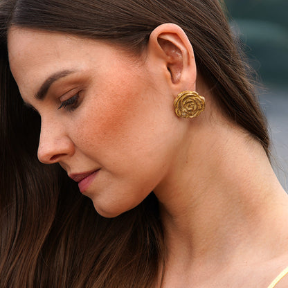 Brinco Rosa - Cerâmica